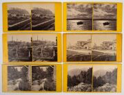 A diverse collection of stereo cards, spanning the mid-19th to early-20th centuries; noted one card depicting crowds engaging in winter sports on frozen falls at Niagara. (250+ items) - 6