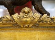 An antique French Louis XVI style gilded settee with handsome carved decoration and gold velvet upholstery, 19th century, 100cm high, 120cm across the arms. - 3