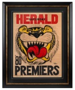 WEG - RICHMOND 1980 PREMIERSHIP POSTER: Serial number at top left [#19207]; attractively framed and glazed, 88 x 72cm overall.