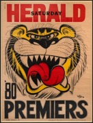 WEG - RICHMOND 1980 PREMIERSHIP POSTER: Serial number at top left [#19207]; attractively framed and glazed, 88 x 72cm overall. - 2