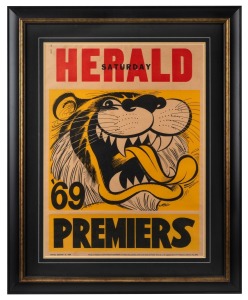 WEG - RICHMOND 1969 PREMIERSHIP POSTER: Serial number at top left [#2450]; attractively framed and glazed, 88 x 72cm overall.