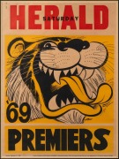 WEG - RICHMOND 1969 PREMIERSHIP POSTER: Serial number at top left [#2450]; attractively framed and glazed, 88 x 72cm overall. - 2