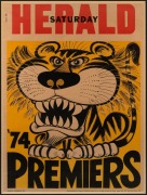 WEG - RICHMOND 1974 PREMIERSHIP POSTER: Serial number at top left [#17253]; attractively framed and glazed, 88 x 72cm overall. - 2