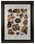 RICHMOND: "Great Moments" print, signed by fifteen legends including Kevin Bartlett, Francis Bourke, Jack Dyer, Tom Hafey, Royce Hart, and others; limited edition #32/600 with CoA; attractively framed and glazed, 108 x 82cm overall.