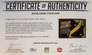 RICHMOND 2017 PREMIERSHIP: "We're From Tigerland" guernsey and replica medal display, signed by all 22 Premiership players as well as coach Damien Hardwick; limited edition #218/1000 with CoA; attractively framed and glazed, 87 x 107cm overall. - 2