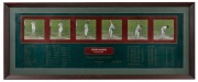 A group of framed displays, comprising "Glenn McGrath - Frame by Frame" (signed limited edition #149/500), "Taylor & Slater" (signed limited edition #32/350, with CoA), and "Bowled Shane 500" by the SKW500 Collection (unnumbered art proof); the largest 46 - 3