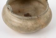 An antique Chinese porcelain censer, Ming Dynasty, 15th/16th century, ​​​​​​​9cm high, 26.5cm wide. - 6