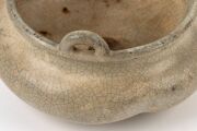 An antique Chinese porcelain censer, Ming Dynasty, 15th/16th century, ​​​​​​​9cm high, 26.5cm wide. - 8