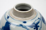 An antique Chinese blue and white porcelain vase, Kangxi period, 17th/18th century, remains of collection sticker and inventory number to base, 25cm high. - 9