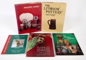 AUSTRALIAN POTTERY PUBLICATIONS (5 vol.): I.) Darbyshire Pottery A Collectors Price Guide, (limited 1st edition, by Paul Bisby), II.) Australian Pottery (by Kenneth Hood and Wanda Garnsey), III.) Gumnuts And Glazes The Story Of The Premier Pottery, Presto