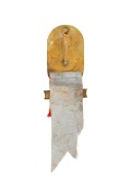 HIGH OFFICIAL BADGE - N.O.C. PRESIDENT: Manufactured by K.G. Luke, Melbourne; white enamelled border, gilt background, additional white enamelled bar marked "PRESIDENT" on ribbon in Olympic colours, lower pale blue ribbon marked "N.O.C."; numbered "79" on - 2