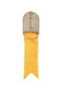 OFFICIAL BADGE - SPORTS & TEAM OFFICIALS: Manufactured by K.G. Luke, Melbourne; dark blue enamelled border, silver background, yellow ribbon marked "BOXING"; numbered "2296" on reverse, together with armband marked "XVIth OLYMPIAD - JUDGE - BOXING". (2 it - 3