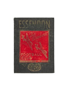 ESSENDON 1962 PREMIERSHIP: Season ticket for member #5273, with fixture list and holes punched for each game attended.