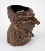DON BRADMAN, Bendigo Pottery brown glazed caricature jug, limited edition 1104/3000, 15cm high. - 2