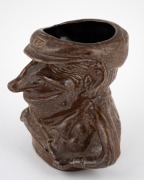 DON BRADMAN, Bendigo Pottery brown glazed caricature jug, limited edition 1104/3000, 15cm high. - 3