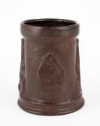 AUSTRALIAN OLYMPIC TEAM, 1976 MONTREAL, brown glazed commemorative mug by Bendigo Pottery, limited edition 217/3000, ​​​​​​​13cm high.
