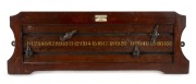 A mid-20th century wall-mounted billiards scoreboard by Albert Monkhouse, Oldham; hand-painted number track with original sliding score markers; dimensions 21 x 61cm.