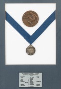1987 CARLTON PREMIERSHIP MEDAL, obverse featuring image of stylised footballer by Andor Meszaros (1900-1972; Meszaros also known for designing the medals for the 1956 Melbourne Olympic Games); offered together with "Carlton F.C. Premiers" medallion; attra - 2