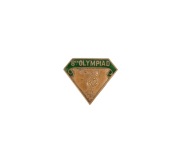 1924 PARIS OLYMPICS: Australian Team lapel pin (with screw fitting) made by W.Kerr; bronze and green enamel "8TH OLYMPIAD" depicting a discus thrower. Extremely rare; this is the first example we have offered. Australia was represented by a team of 35 at