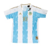 LIONEL MESSI: Personally signed ARGENTINA 2021-22 special edition Adidas jersey with name and number in gold; accompanied by photographic Certificate of Authenticity showing Messi during the signing for "Suvannasin Signings". - 2