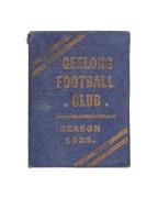 GEELONG'S FIRST PREMIERSHIP: 1925 season ticket for member #277, with fixture list and holes punched for each game attended. Defeating Collingwood by ten points, Geelong secured their first-ever VFL Premiership with a final score of 10.19 (79) to 9.15 