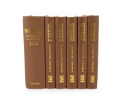 WISDEN CRICKETERS' ALMANACK - WILLOWS REPRINTS: Limited-edition group comprising 1940 (#425/500, 2003), 1941 (#235/500, 1999), 1942 (#407/500, 1999), 1943 (#244/500, 2000), 1944 (#282/500, 2000), and 1945 (#452/500, 2000); all uniformly bound in brown clo