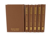 WISDEN CRICKETERS' ALMANACK - WILLOWS REPRINTS: Limited-edition group comprising 1940 (#425/500, 2003), 1941 (#235/500, 1999), 1942 (#407/500, 1999), 1943 (#244/500, 2000), 1944 (#282/500, 2000), and 1945 (#452/500, 2000); all uniformly bound in brown clo - 2