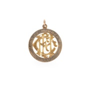 HAWTHORN FOOTBALL CLUB LIFE MEMBERSHIP MEDALLION: 1937 15ct gold medallion awarded to D.H. Evans, former Hawthorn councillor and 31st recipient of this honour; approx. weight 5g.