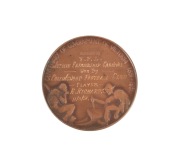 THE CENTENARY OF GOVERNMENT OF VICTORIA 1851 - 1951: Bronze commemorative medal (55mm) designed by Andor Meszaros (made by K.G.Luke) engraved verso "V.F.L. JUBILEE PREMIERSHIP CARNIVAL - Won By - COLLINGWOOD FOOTBALL CLUB - PLAYER - R. RICHARDS - 9/5/51" - 2