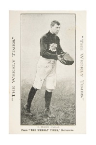 CARLTON - D. FRASER: Circa 1910 The Weekly Times "Victorian Footballers" postcard; VF.