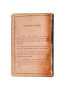 "VICTORIAN RULES OF FOOTBALL, AGREED TO AT MEETING OF DELEGATES OF CLUBS, HELD AT THE FREEMASONS' HOTEL, MELBOURNE, 8th MAY, 1866" [Melbourne : Blundell and Ford, Printers. 1866]; small folding card, printed on all four surfaces on pinkish surfaced stock; - 2