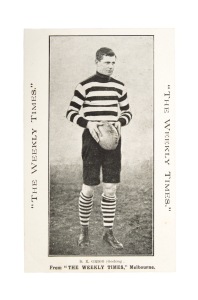 GEELONG - D.R. GRIGG: Circa 1910 The Weekly Times "Victorian Footballers" postcard; VF.