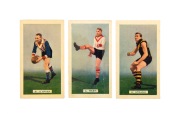 1935 Hoadleys 'League Footballers', part set [47/100]. comprising three of the five teams that made up this series: - South Melbourne (14 of 20), Richmond (15/20) & Footscray (18/20 wearing their 1935 vertical stripe jumper - the only year it was worn). M