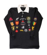 1991 RUGBY WORLD CUP: Canterbury commemorative rugby jumper, limited edition #531/600, with sixteen national crests stitched onto the front and down the arms; size 42.