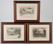 PUNCH, OR THE LONDON CHARIVARI: Group of line block illustrations of humorous billiards scenes (mostly Frank Reynolds), taken from vintage Punch magazine issues spanning 1906 to 1928; all attractively framed and glazed, uniformly 25 x 30cm overall. (7 ite - 2