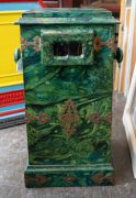 Late-19th century tabletop dual stereoscope, simulated malachite marbling, hand-operated slide magazine; dimensions approx. 53 x 27 x 27.5cm. - 4