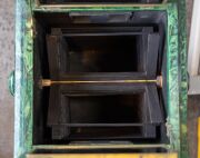 Late-19th century tabletop dual stereoscope, simulated malachite marbling, hand-operated slide magazine; dimensions approx. 53 x 27 x 27.5cm. - 9