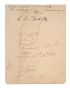 THE WEST INDIES CRICKETERS IN AUSTRALIA 1930-31: a large-format auctograph page featuring fifteen original autographs of the West Indies touring party which made the historic visit to Australia to play a five match Test Series: the signatures include Gran