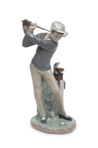 1972 Lladro porcelain figurine of a male golfer at tee [#OYK45], by Vicente Martinez; height 27.5cm.