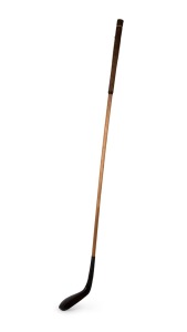 A late-19th century hickory-shafted long-nose golf club by Tom Morris of St Andrews; the head with horn slip to the sole and lead weighted back insert; length of shaft approximately 118cm.