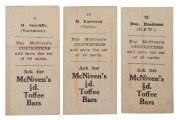 1929 McNiven's &frac12;d Toffee Bars "Cricketers", large part set (25/40), being the largest assembly of these rare cards we have ever offered. The cards present include Chapman, Sutcliffe, Hammond, Larwood, Duckworth, Ryder, Richardson, Grimmett, Oldfield, Andr - 2