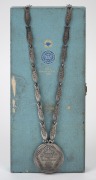 1962 PERTH COMMONWEALTH GAMES: Silver winner's medal by K.G. Luke, text on obverse "1962 VII British Empire And Commonwealth Games/Perth/Western Australia", engraved on reverse "Athletics/Women/Javelin Throw/R. Morgan/England", offered in original present - 5