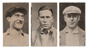 1928 Hoadley's Chocolates "Cricketers" Series, a part set (18/33) including a'Beckett, Bardsley, Blackie, Ellis, Jackson, Kippax, Mailey, Oxenham, Richardson and Ryder; mixed condition.