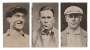 1928 Hoadley's Chocolates "Cricketers" Series, a part set (18/33) including a'Beckett, Bardsley, Blackie, Ellis, Jackson, Kippax, Mailey, Oxenham, Richardson and Ryder; mixed condition.