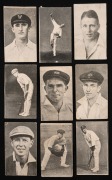 1928 Hoadley's Chocolates "Cricketers" Series, a part set (18/33) including a'Beckett, Bardsley, Blackie, Ellis, Jackson, Kippax, Mailey, Oxenham, Richardson and Ryder; mixed condition. - 5
