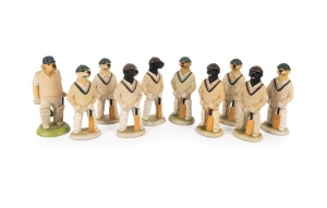 ROBERT HARROP CERAMIC RESIN FIGURINES: Group of labrador cricket characters, comprising CC36a (4), CC36b (5), and CC126AE; the tallest 15.5cm. (10 items)