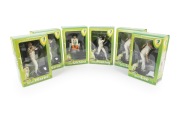 A group of Cricket Australia Series 1 collectable action models, comprising Brett Lee (2), Adam Gilchrist, Ricky Ponting, and Shane Warne (2). (6 items)