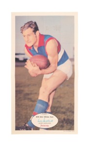 1971 SCANLENS "FOOTBALLERS" POSTER - FOOTSCRAY: Laurie Sandilands, poster #22/24; folded, but nevertheless extremely scarce.