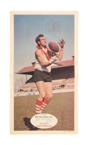 1971 SCANLENS "FOOTBALLERS" POSTER - SOUTH MELBOURNE: John Murphy, poster #12/24; folded, but nevertheless extremely scarce.