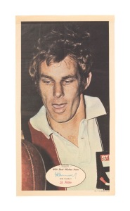 1971 SCANLENS "FOOTBALLERS" POSTER - ST KILDA: Bob Murray, poster #7/24; folded, but nevertheless extremely scarce.